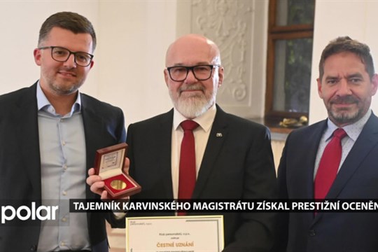 Tajemník karvinského magistrátu získal prestižní ocenění v rámci veřejné správy