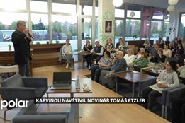 Karvinou navštívil novinář Tomáš Etzler, v knihovně promítal i svůj film Nebe