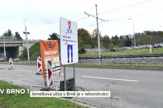 Jemelkova ulice je v rekonstrukci, provoz řídí semafory