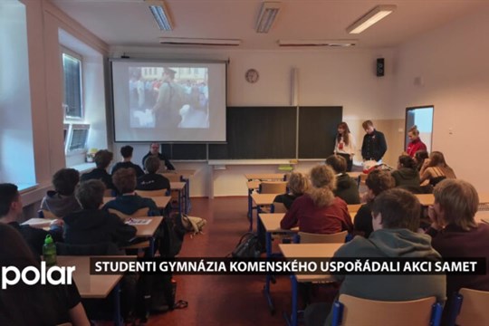 Studenti Gymnázia Komenského si připomněli události roku 1989 i 1939 akcí Samet