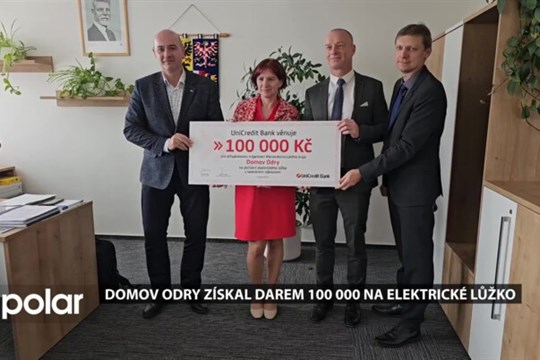 Domov Odry dostal darem 100 000 korun na elektrické lůžko