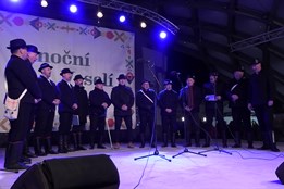 Na náměstí Míru ve Veselí se rozsvítil vánoční strom