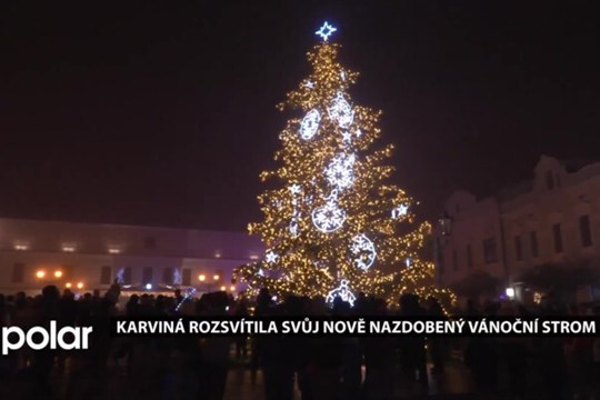 Karviná rozsvítila svůj nově nazdobený vánoční strom v pohádkovém duchu, Vánoční jarmark začíná
