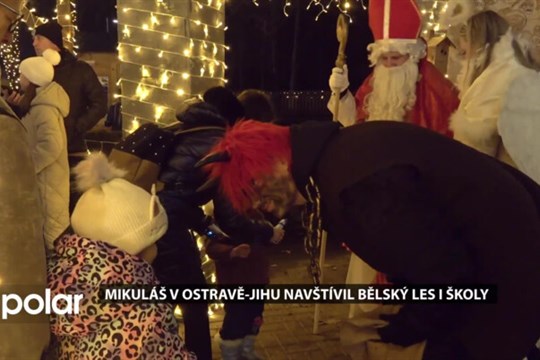 Mikuláš v Ostravě-Jihu navštívil Vánoční městečko v Bělském lese nebo i školy