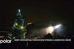 Odry letos ozvláštnily rozsvícení vánočního stromu speciální laserovou show