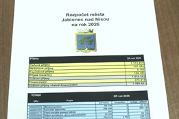 Jablonec schválil rozpočet pro rok 2026