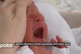Zástupci města Karviná přišli přivítat první dítě roku 2026, které se narodilo v Karviné