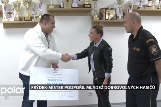 Mladí dobrovolní hasiči ve Frýdku-Místku obdrželi šek
