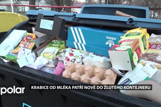Krabice od mléka nebo džusu patří nově do žlutého kontejneru