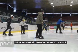 Žáci karvinské ZŠ Cihelní se učí lednímu bruslení, tříměsíční kurz zahájili na zimním stadioně