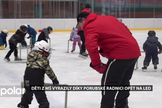 Děti z MŠ vyrazily díky porubské radnici opět na led. Kurzy bruslení probíhají do dubna