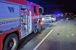 Dálnici D1 u Hulína uzavřela na několik hodin dopravní nehoda dvou osobních vozidel