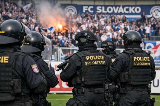 Ostře sledované utkání Slovácka s Baníkem: V pohotovosti budou desítky policistů včetně speciální jednotky z Ostravy