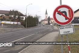 Výstavba kanalizace komplikuje dopravu v Dětmarovicích na Karvinsku