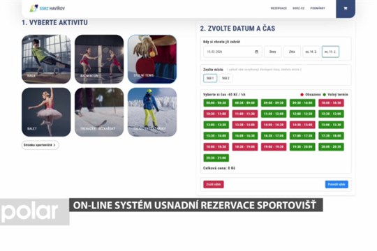 On-line systém usnadní rezervace sportovišť