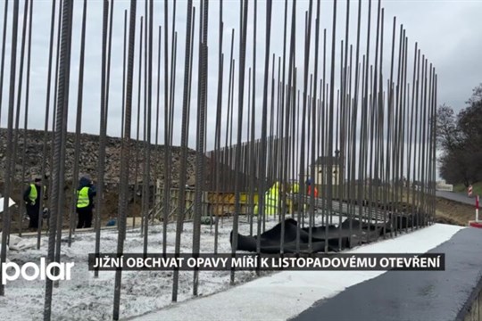 Stavba jižního obchvatu Opavy běží i v zimě a míří k listopadovému otevření