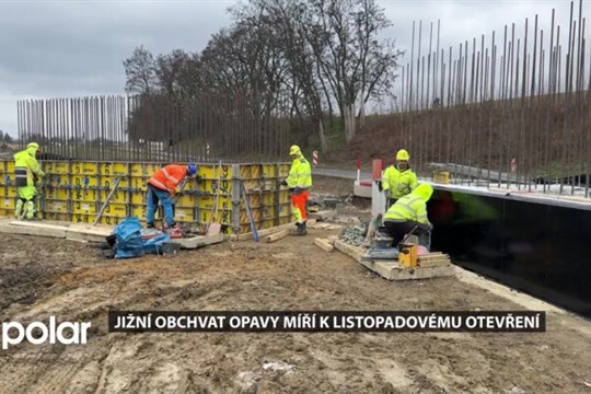 Stavba jižního obchvatu Opavy běží přesně rok. Téměř dva a půl kilometru dlouhý úsek se má otevřít v listopadu