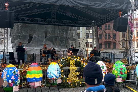 Obří kraslice ozdobily centrum Olomouce