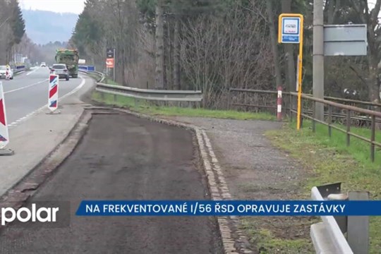 Na silnici I/56 do Beskyd ŘSD opravuje autobusové zastávky