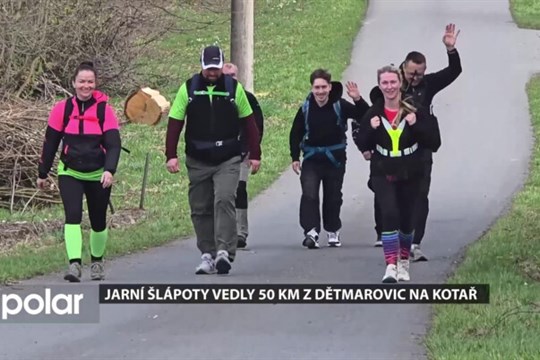Jarní slezské šlápoty vedly 50 km z Dětmarovic na beskydskou chatu Kotař