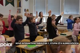 Nové interaktivní tabule na 1. stupni základní školy v Albrechticích