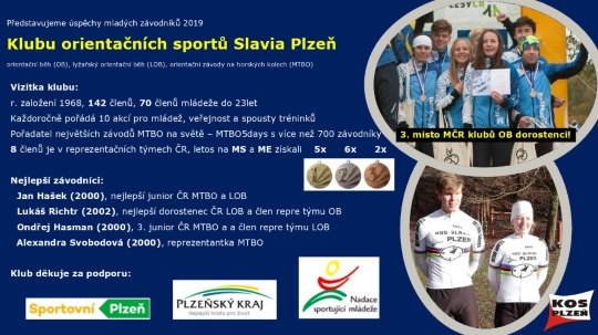 Klub orientačních sportů Slavia Plzeň - prezentace úspěchů 2019