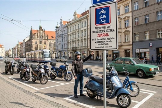 Konec lístků za plexisklem. Plzeň od dubna ruší parkovné pro motorky i skútry
