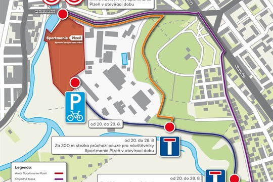 Sportmanie Plzeň 2022 - upozornění na omezení v areálu